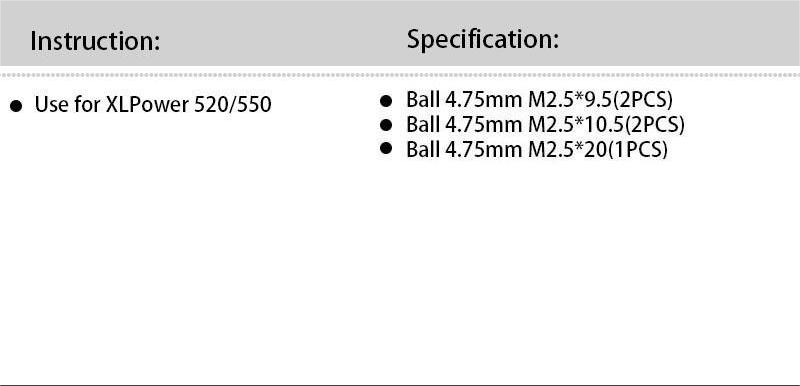 XL52A20 Nimbus 550 1:1 Swashplate ball