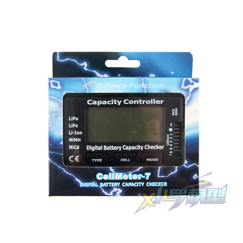 CellMeter-7 Digital Battery Capacity Voltage Checker Meter LiPo Li-lon Balancer