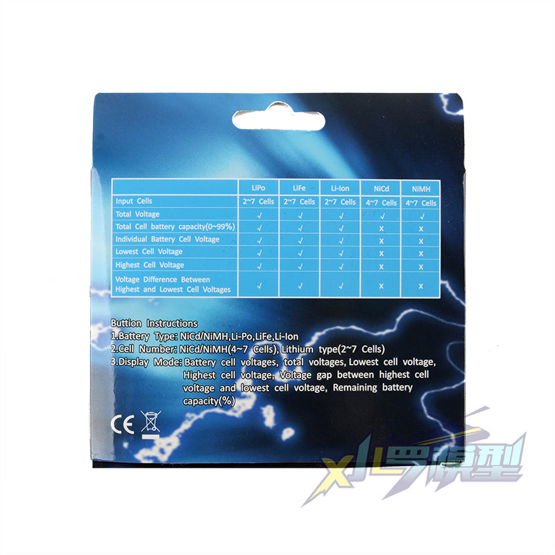 CellMeter-7 Digital Battery Capacity Voltage Checker Meter LiPo Li-lon Balancer