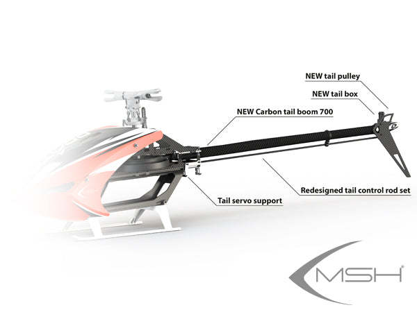 MSH Protos 700X Carbon tail boom ULTRA LIGHT